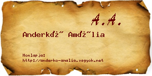 Anderkó Amália névjegykártya